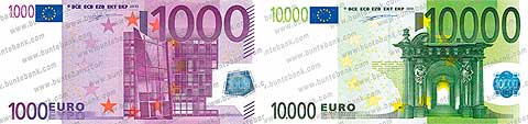 neue Euros 1000 und 10000