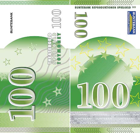 100er Geldschein Theater Filmgeldschein Euro-Format